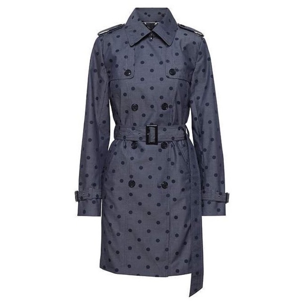 BANANA REPUBLIC BLUE POLKA DOT TRENCH COAT